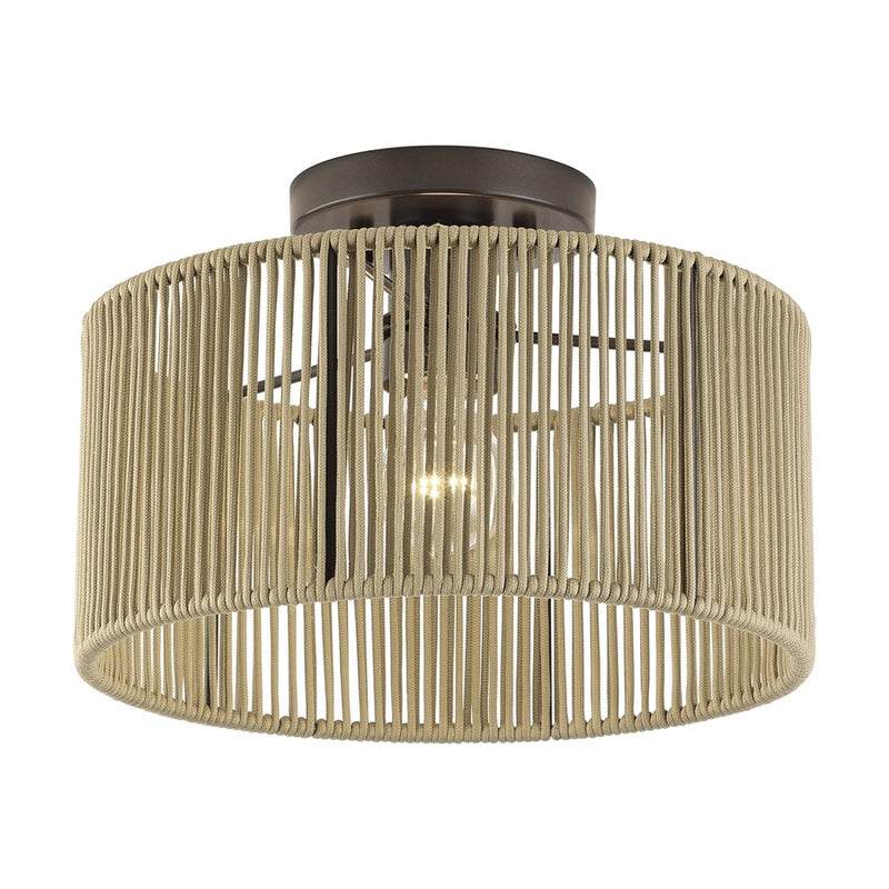 Livex Acordia 1Lt Medium Semi-Flush, Bronze/Gold Polyester