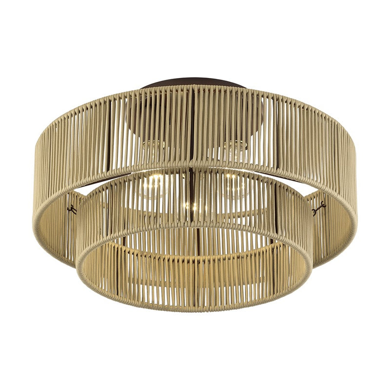 Livex Acordia 3Lt Large 10" Semi-Flush, Bronze/Gold Polyester