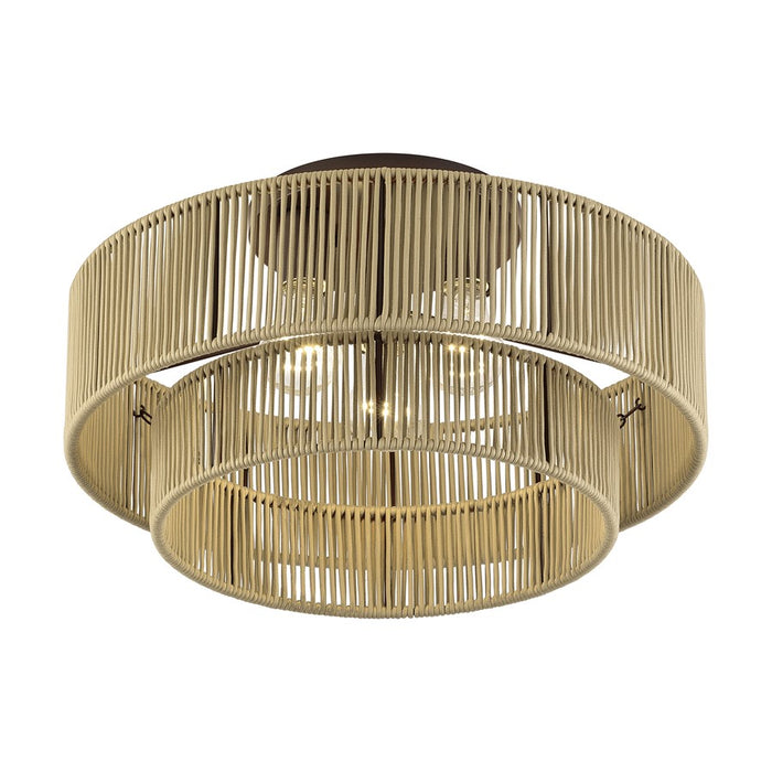Livex Acordia 3Lt Large 10" Semi-Flush, Bronze/Gold Polyester