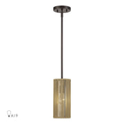 Livex Acordia 1Lt Mini Pendant, Bronze/Venetian Gold Polyester Rope - 53151-92
