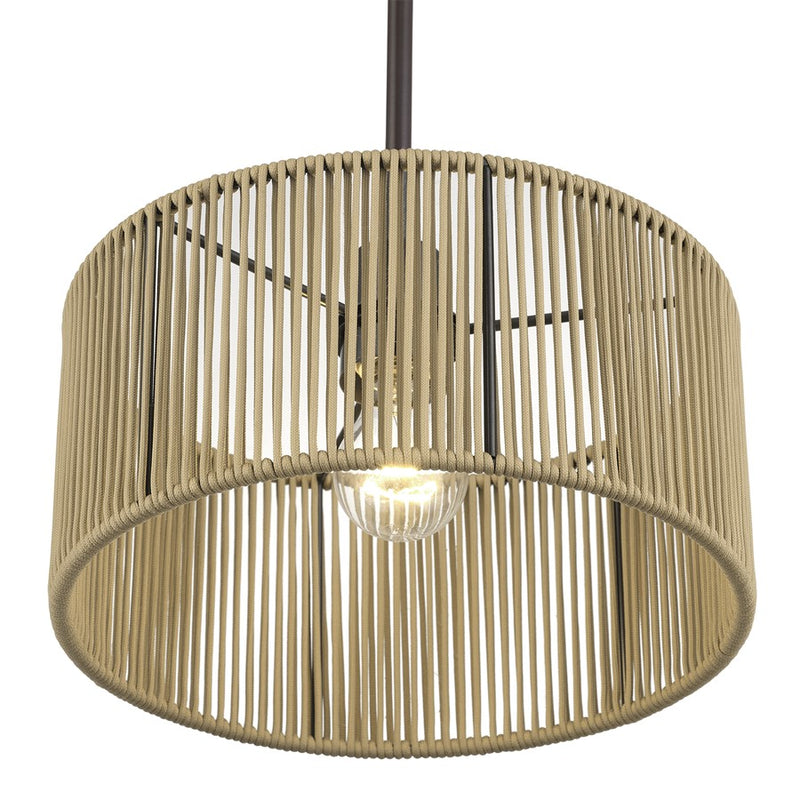 Livex Acordia 1Lt Pendant, Bronze/Venetian Gold Color Polyester Rope