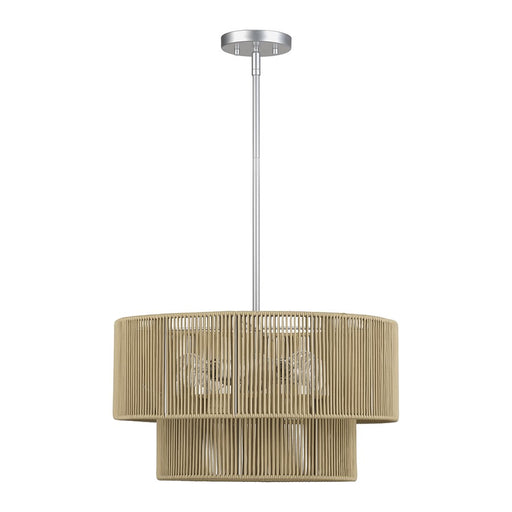Livex Acordia 4Lt Pendant Chandelier, Painted Nickel/Gold Polyester