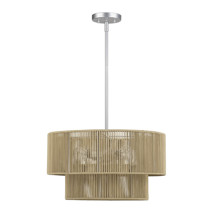 Livex Acordia 4Lt Pendant Chandelier, Painted Nickel/Gold Polyester