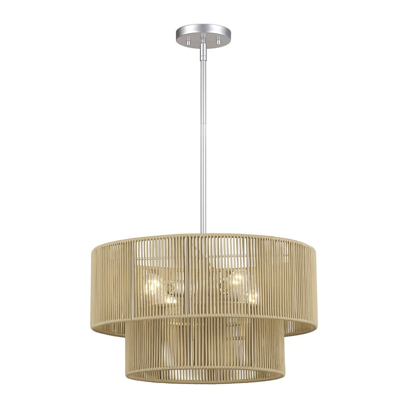 Livex Acordia 4Lt Pendant Chandelier, Painted Nickel/Gold Polyester