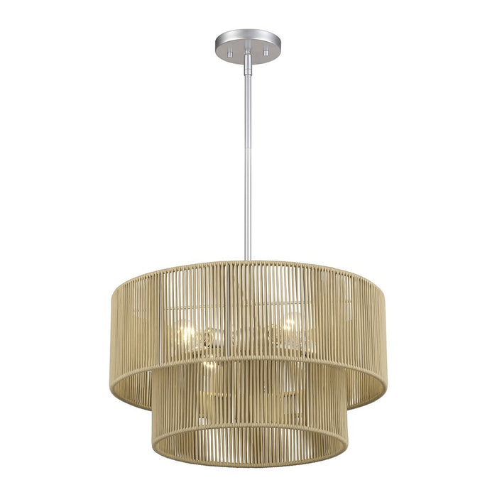 Livex Acordia 4Lt Pendant Chandelier, Painted Nickel/Gold Polyester