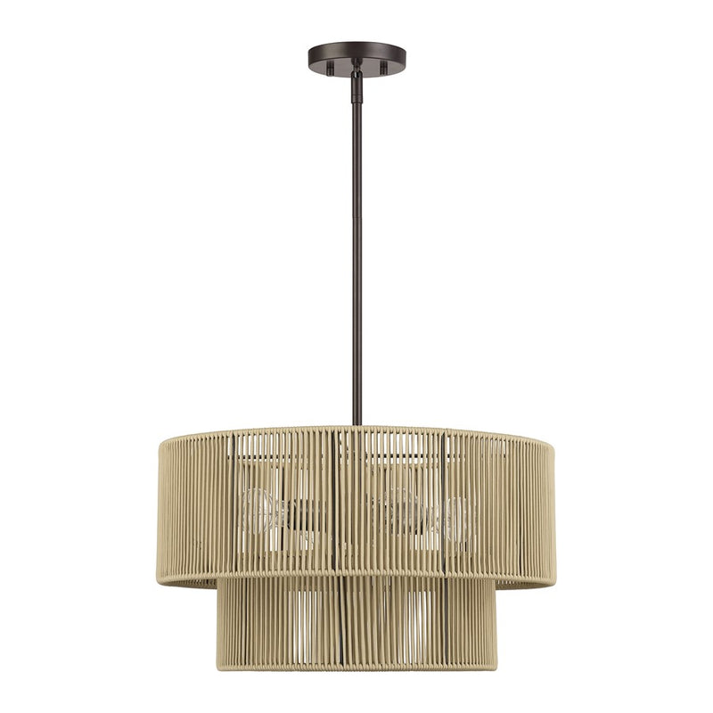 Livex Acordia 4Lt Pendant Chandelier, Bronze/Venetian Gold Polyester