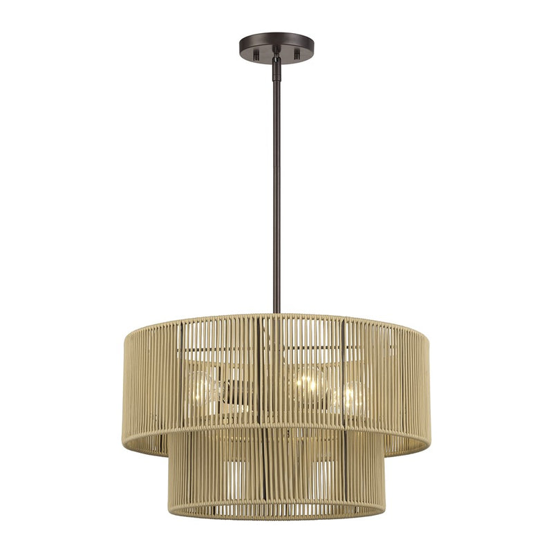 Livex Acordia 4Lt Pendant Chandelier, Bronze/Venetian Gold Polyester