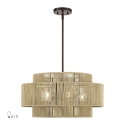 Livex Acordia 5Lt Pendant Chandelier, Bronze/Venetian Gold Polyester - 53155-92