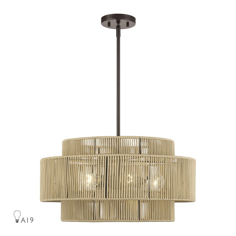 Livex Acordia 5Lt Pendant Chandelier, Bronze/Venetian Gold Polyester - 53155-92