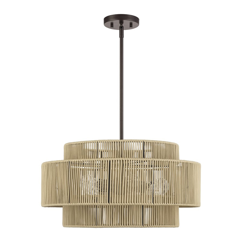 Livex Acordia 5Lt Pendant Chandelier, Bronze/Venetian Gold Polyester