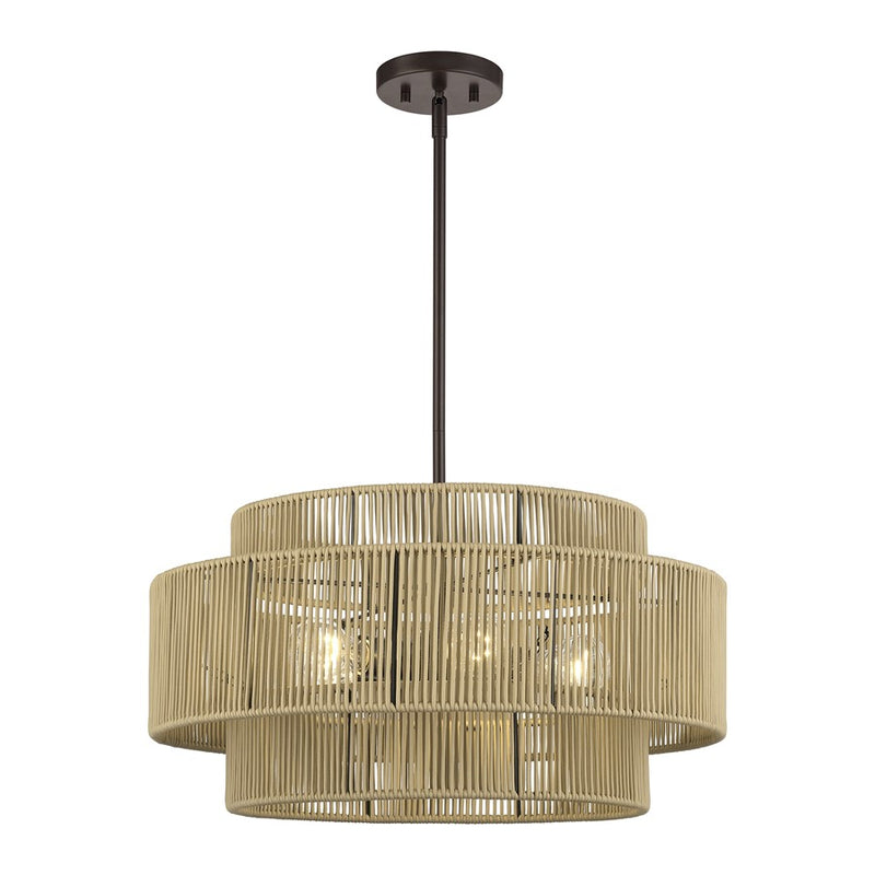Livex Acordia 5Lt Pendant Chandelier, Bronze/Venetian Gold Polyester