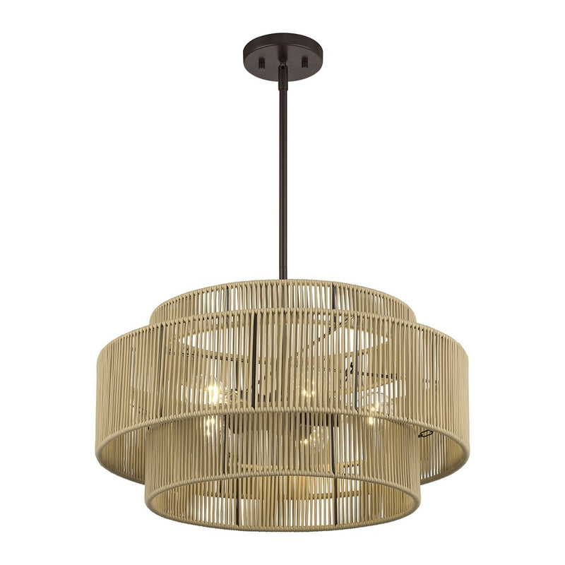 Livex Acordia 5Lt Pendant Chandelier, Bronze/Venetian Gold Polyester