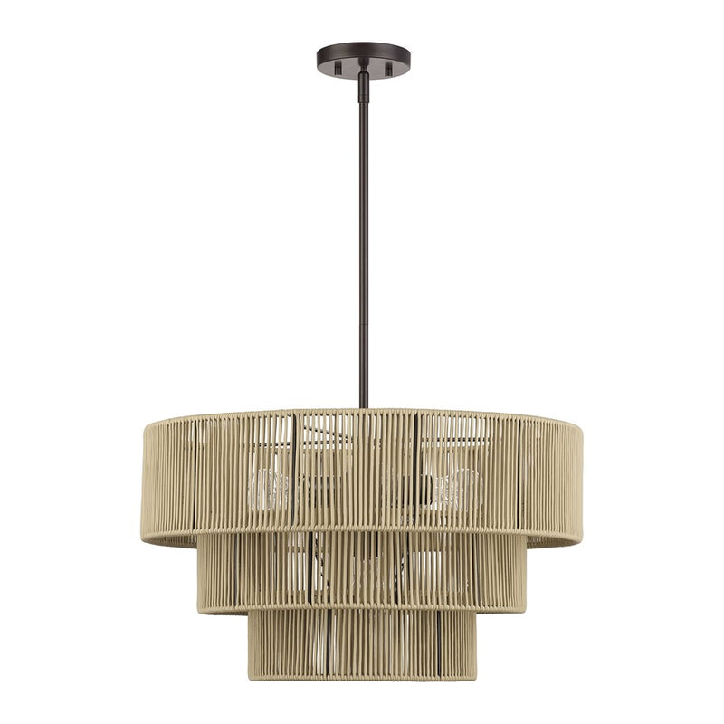 Livex Acordia 6Lt Pendant Chandelier, Bronze/Venetian Gold Polyester