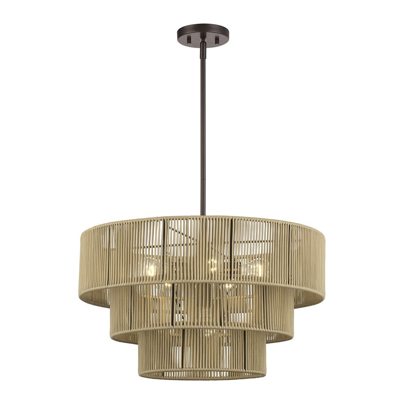 Livex Acordia 6Lt Pendant Chandelier, Bronze/Venetian Gold Polyester
