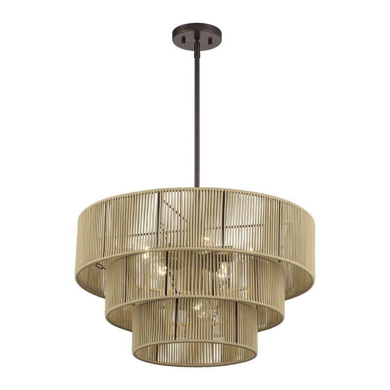 Livex Acordia 6Lt Pendant Chandelier, Bronze/Venetian Gold Polyester