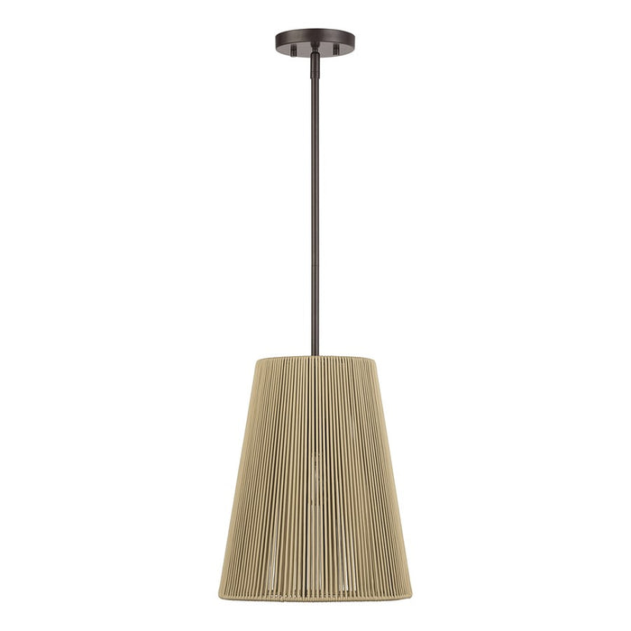 Livex Florell 1Lt 12" Dia Pendant, Bronze/Venetian Gold Polyester