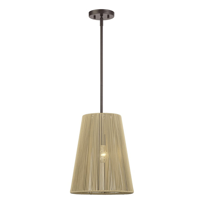 Livex Florell 1Lt 12" Dia Pendant, Bronze/Venetian Gold Polyester