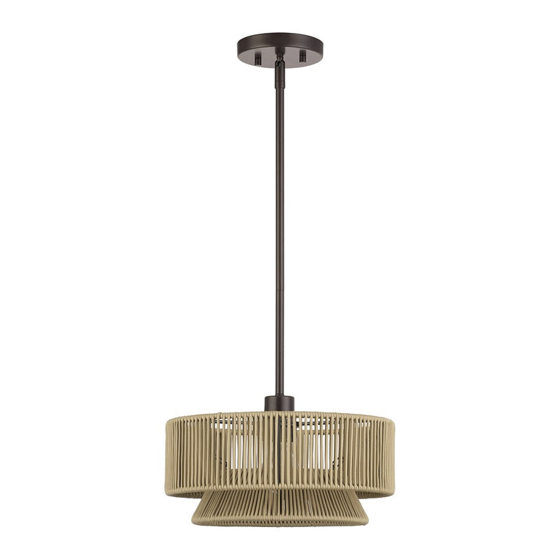 Livex Florell 1Lt 13" Dia Pendant, Bronze/Venetian Gold Polyester