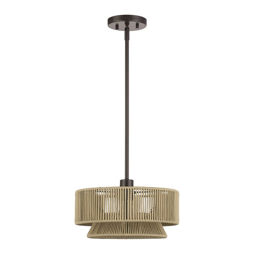 Livex Florell 1Lt 13" Dia Pendant, Bronze/Venetian Gold Polyester