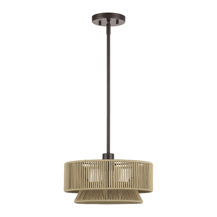 Livex Florell 1Lt 13" Dia Pendant, Bronze/Venetian Gold Polyester