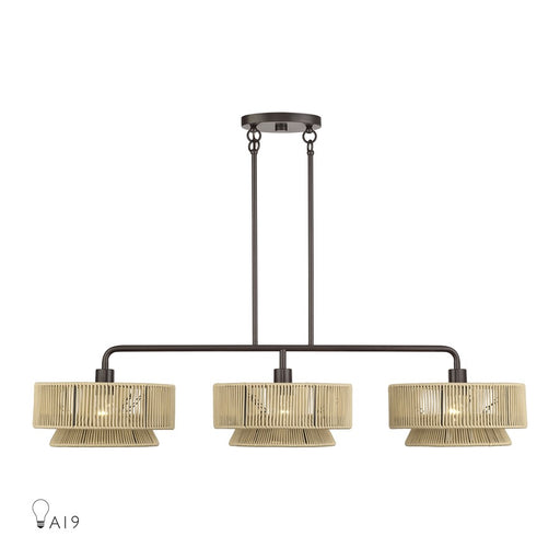 Livex Florell 3Lt Extra Large Chandelier, Bronze/Gold Polyester - 53163-92