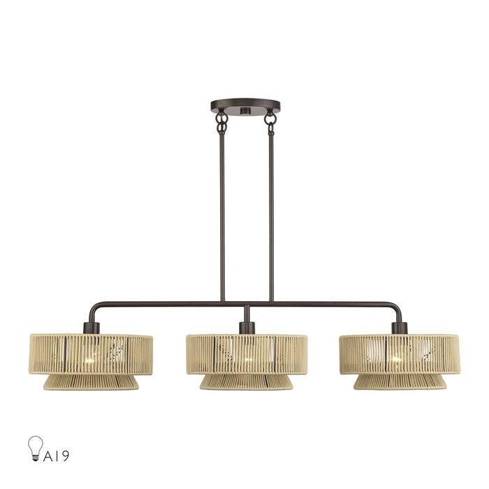 Livex Florell 3Lt Extra Large Chandelier, Bronze/Gold Polyester - 53163-92