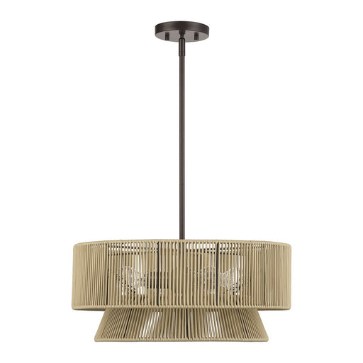 Livex Florell 4Lt Pendant Chandelier, Bronze/Venetian Gold Polyester