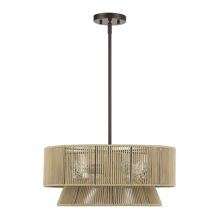 Livex Florell 4Lt Pendant Chandelier, Bronze/Venetian Gold Polyester