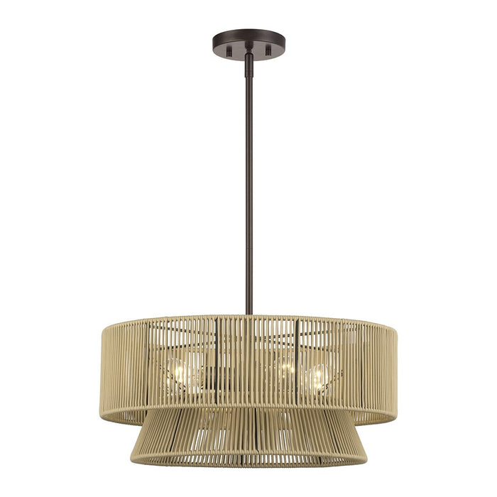 Livex Florell 4Lt Pendant Chandelier, Bronze/Venetian Gold Polyester