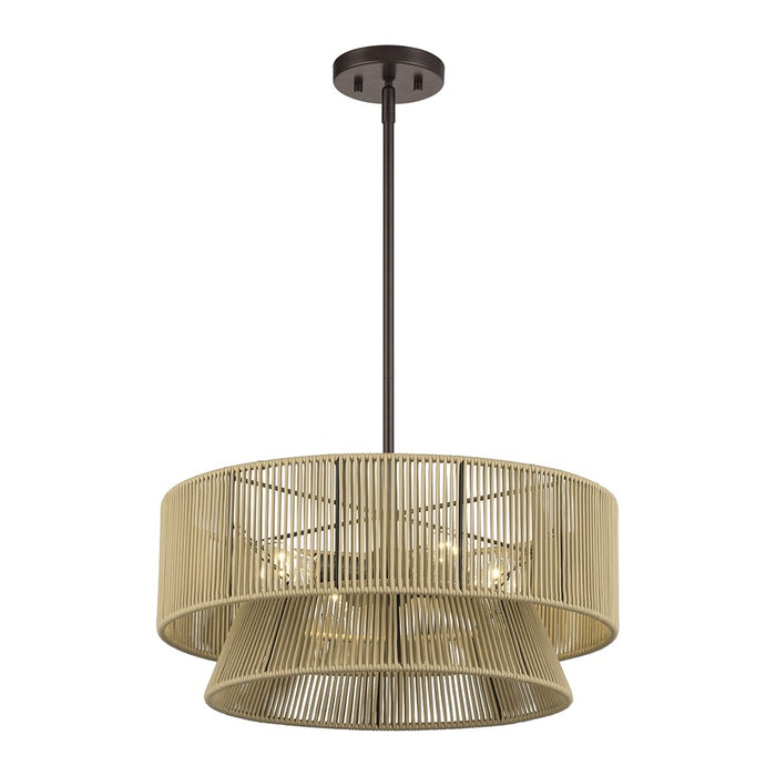 Livex Florell 4Lt Pendant Chandelier, Bronze/Venetian Gold Polyester