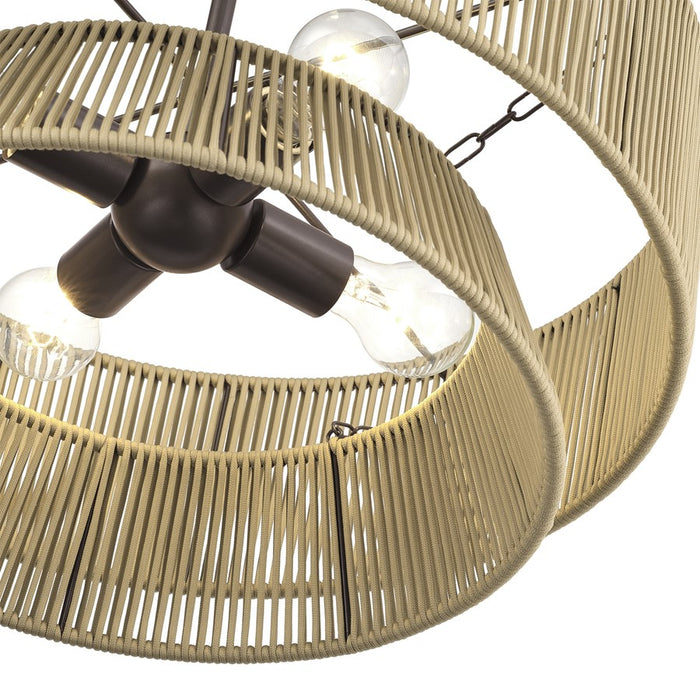 Livex Florell 4Lt Pendant Chandelier, Bronze/Venetian Gold Polyester