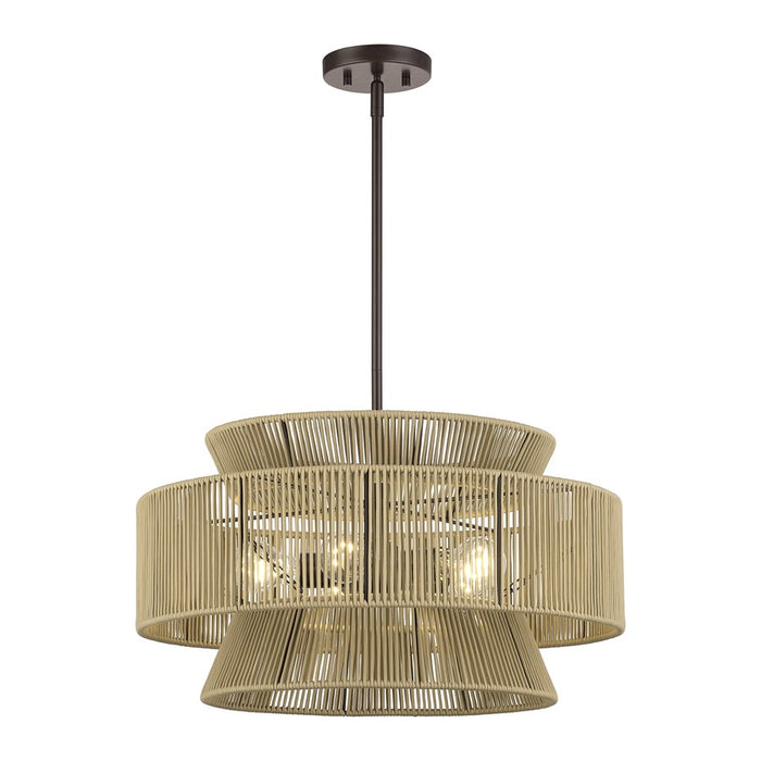 Livex Florell 5Lt Pendant Chandelier, Bronze/Venetian Gold Polyester