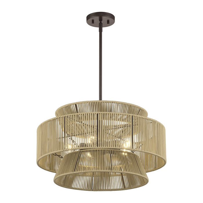 Livex Florell 5Lt Pendant Chandelier, Bronze/Venetian Gold Polyester
