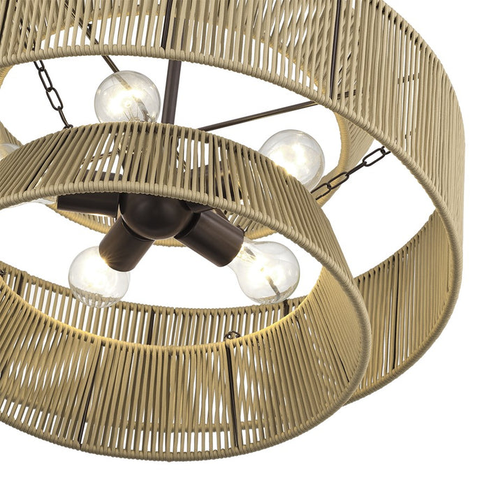 Livex Florell 5Lt Pendant Chandelier, Bronze/Venetian Gold Polyester