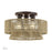 Livex Florell 3Lt 15" Dia Semi-Flush, Bronze/Gold Polyester - 53166-92