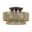 Livex Florell 3Lt 15" Dia Semi-Flush, Bronze/Gold Polyester