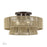 Livex Florell 3Lt 18" Dia Semi-Flush, Bronze/Gold Polyester - 53167-92