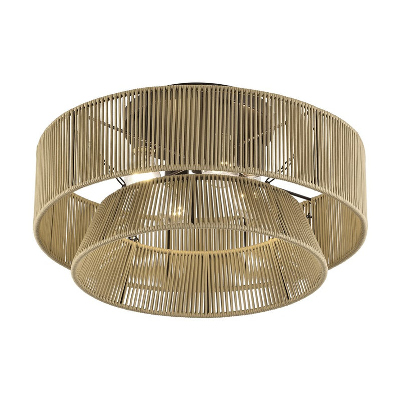 Livex Florell 4Lt Extra Large Semi-Flush, Bronze/Gold Polyester