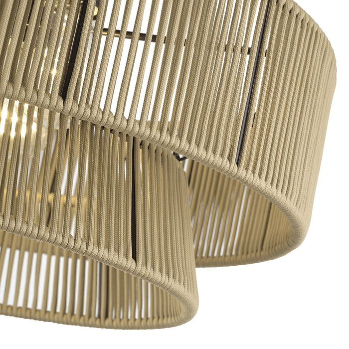 Livex Florell 4Lt Extra Large Semi-Flush, Bronze/Gold Polyester