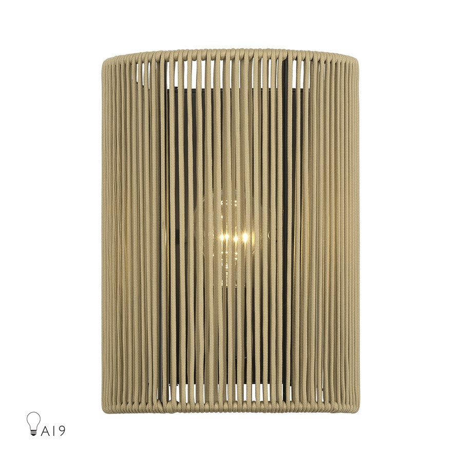 Livex Acordia 1Lt ADA 8" Sconce, Bronze/Venetian Gold Polyester Rope - 53172-92
