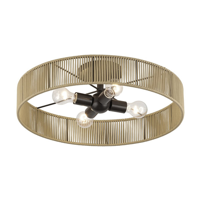 Livex Goldiemesh 4Lt 22" Semi-Flush, Bronze/Gold Polyester