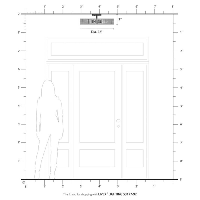 Livex Goldiemesh 4Lt 22" Semi-Flush, Bronze/Gold Polyester