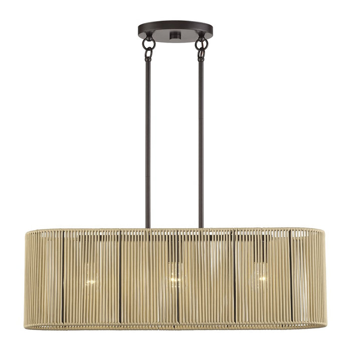 Livex Goldiemesh 3Lt Medium Chandelier, Bronze/Gold Polyester