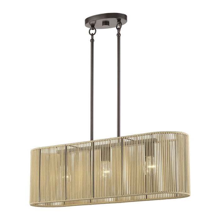 Livex Goldiemesh 3Lt Medium Chandelier, Bronze/Gold Polyester