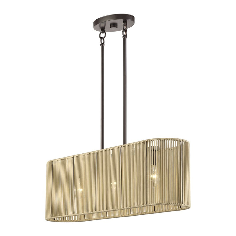 Livex Goldiemesh 3Lt Medium Chandelier, Bronze/Gold Polyester