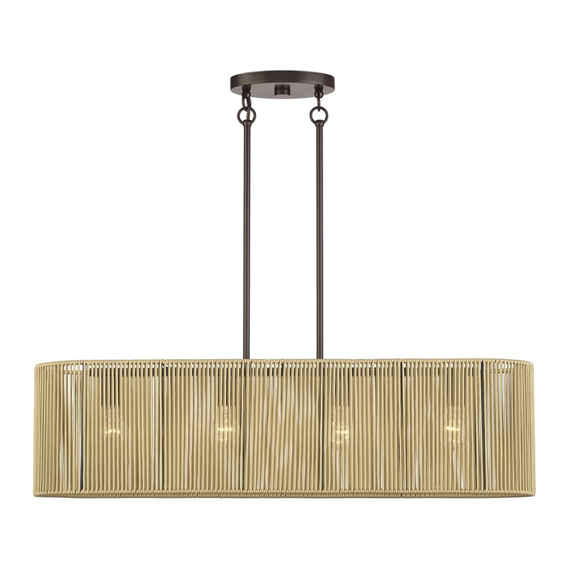 Livex Goldiemesh 4Lt Large Chandelier, Bronze/Gold Polyester