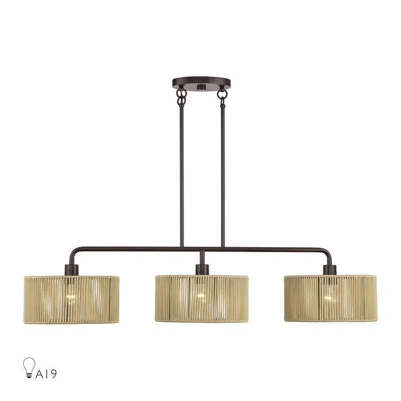 Livex Goldiemesh 3Lt Extra Large Chandelier, Bronze/Gold Polyester - 53195-92