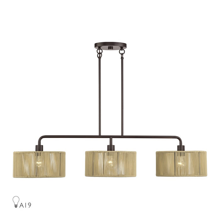Livex Goldiemesh 3Lt Extra Large Chandelier, Bronze/Gold Polyester - 53195-92