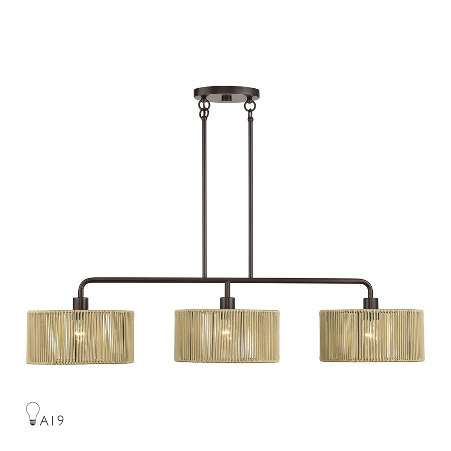 Livex Goldiemesh 3Lt Extra Large Chandelier, Bronze/Gold Polyester - 53195-92