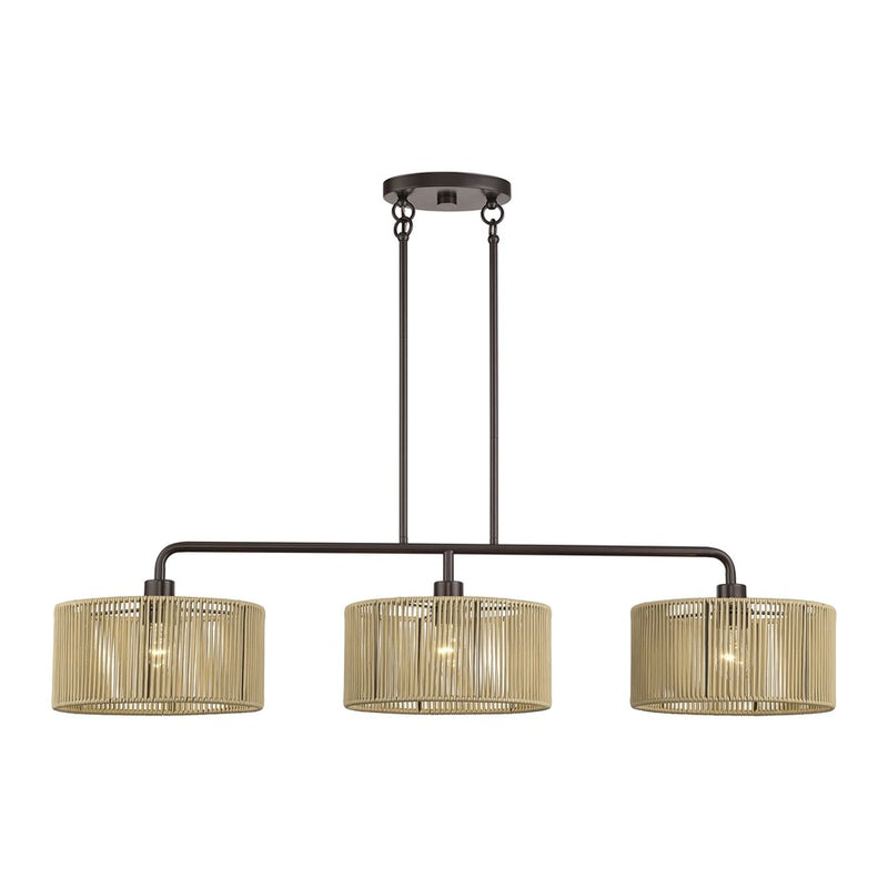 Livex Goldiemesh 3Lt Extra Large Chandelier, Bronze/Gold Polyester